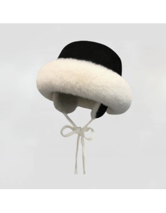 Warm and thick-coverage ear-protection plush hat