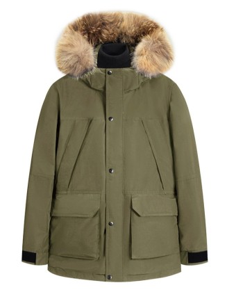 Thick mid-length warm down jacket