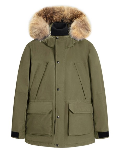 Thick mid-length warm down jacket