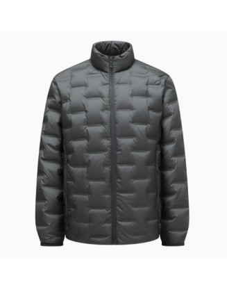 Thickened mid-length lightweight stand-up collar down jacket