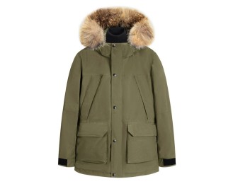 Thick mid-length warm down jacket