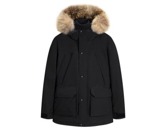 Thick mid-length warm down jacket